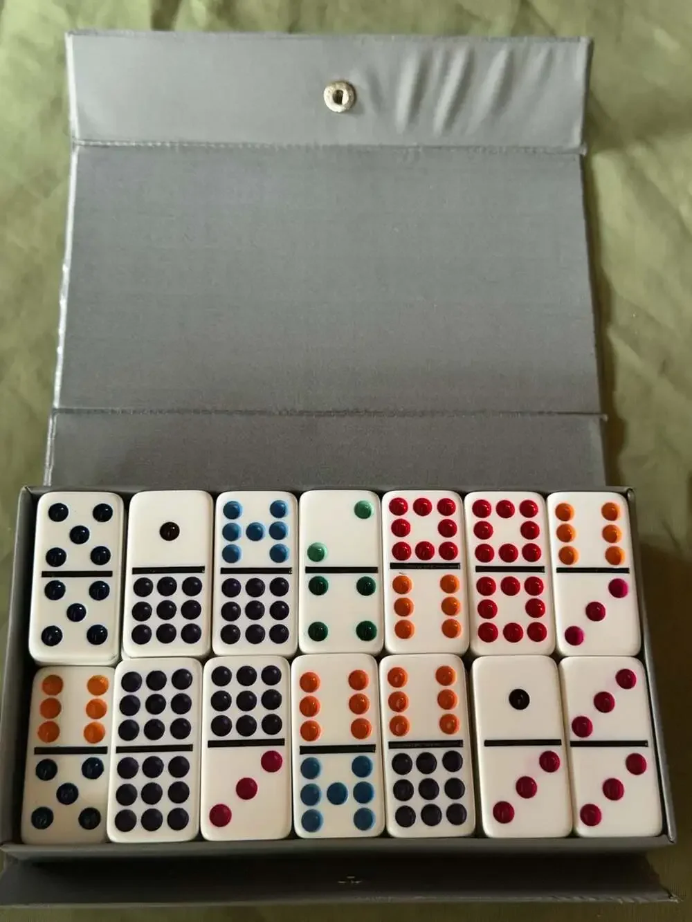 Cardinal Double Nine Jumbo Color Dot Dominoes Premier Edition No. 511C w case